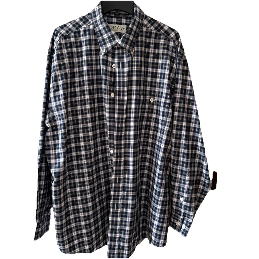 Orvis Men's XL‎ Plaid Button Down Long Sleeve Casual Shirt